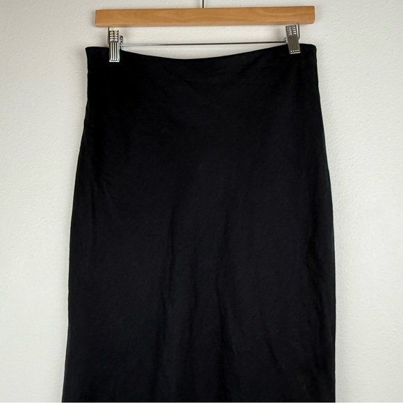 Anthropologie Black The Tilda Maxi Slip Skirt Linen Blend - Picture 8 of 11